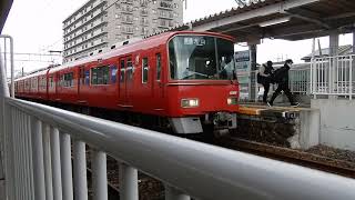 名鉄各務原線　名電各務原駅1番ホームに3500系普通が到着\u0026発車