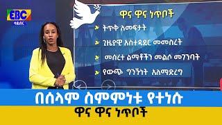 በሰላም ስምምነቱ የተነሱ ዋና ዋና ነጥቦች  Etv | Ethiopia | News