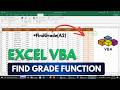 How to Create Function Find Grade in Excel VBA | User Defined Function (UDF)