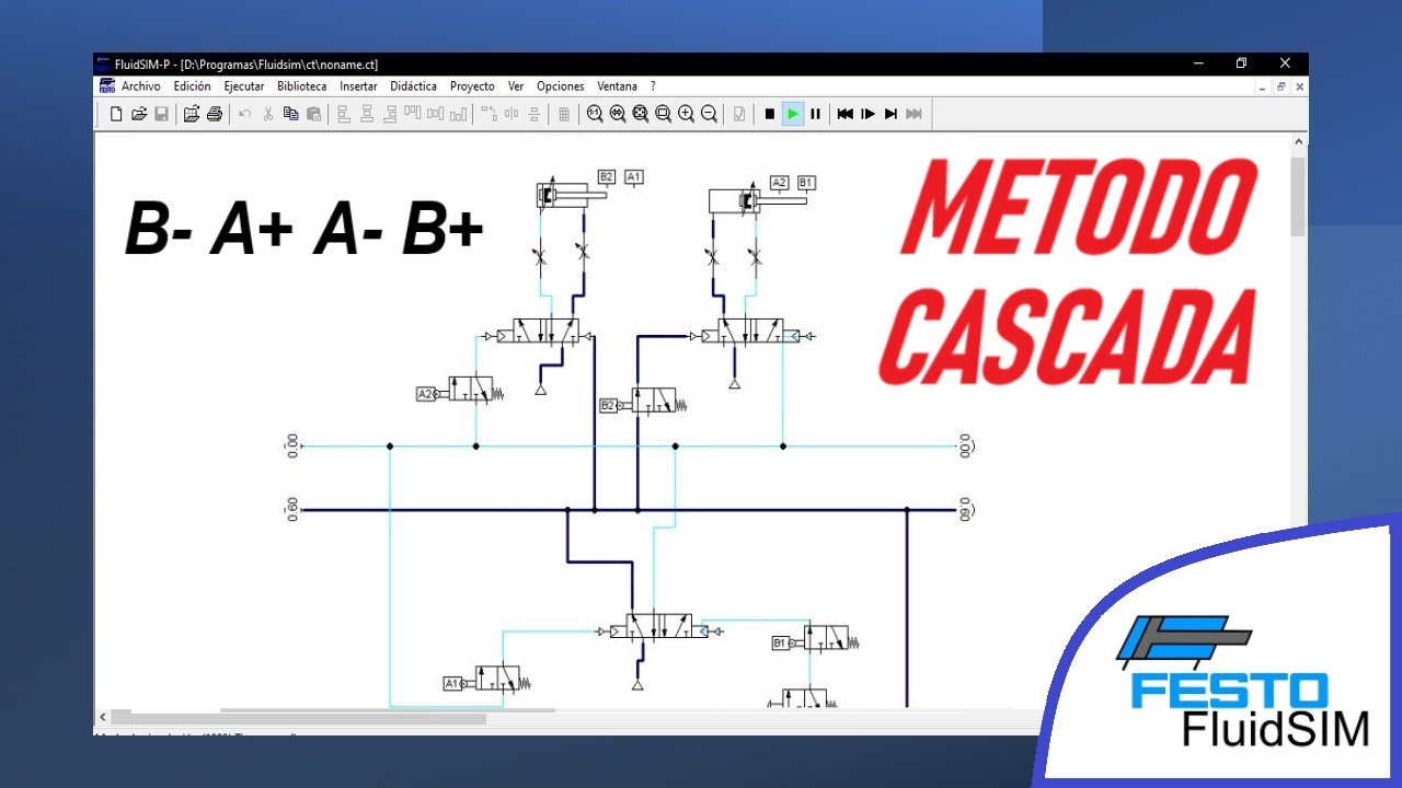 MÉTODO CASCADA NEUMÁTICA|👉B- A+ A- B+ |Circuitos Neumaticos En Fluidsim ...