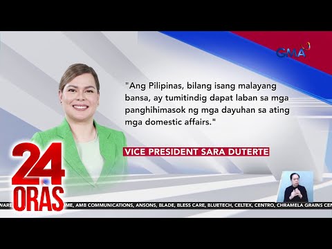 VP Sara Duterte, naglahad ng mga puna laban sa gobyerno | 24 Oras