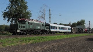 E94 088 with transfer of steam engine Energie 507 near Lerche