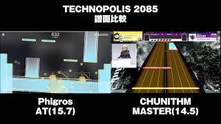 【音ゲー】『TECHNOPOLIS 2085』譜面比較【Phigros×CHUNITHM】