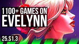 EVELYNN vs SKARNER (JGL) | 9/2/8, 1100+ games, Dominating | KR Master | 25.S1.3