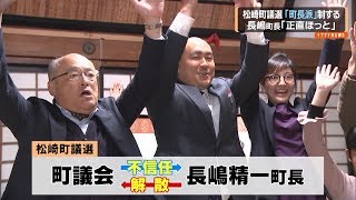 松崎町議選　「町長派」が勝利　町長の不信任めぐる出直し選挙