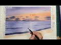 水彩日记 月光下的海边 2023.10.14 watercolor tutorial