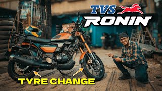 TVS Ronin Tyre Change - Not Sponsored Video #tvsronin