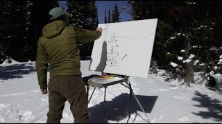 Plein Air Paintiner: Winter at Lost Trail Pass, Montana