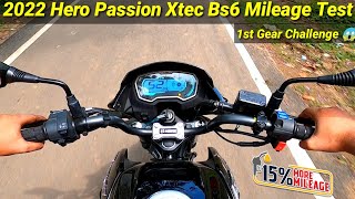 New Hero Passion Xtec Bs6 2022 Mileage Test | 1st Gear Challenge | Top Speed | Test Ride Review