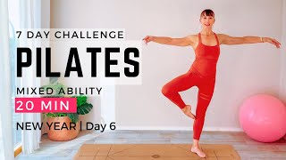 7 Day Pilates Challenge | Girl with the Pilates Mat Workout | 20 Minute Pilates for New Year | Day 6