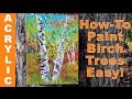 How to Paint Birch Trees Quickly with Acrylics & a Palette Knife!