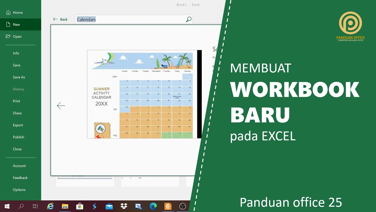 TUTORIAL MS EXCEL 2019 | MEMBUAT WORKBOOK BARU PADA EXCEL - YouTube