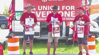 Unifor Local 1541 workers at Best Theratronics rallying for fair wages and workers' rights