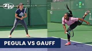 WTA Tennis Pros Coco Gauff vs Jessica Pegula: Battle on the BNP Paribas Open Practice Courts 2023 🇺🇸