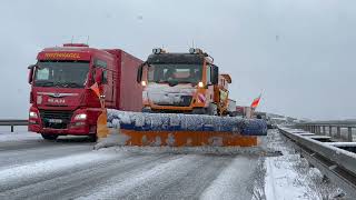 Erneuter Wintereinbruch - Schnee sorgt für Unfälle und Verkehrsbehinderungen. A72 gesperrt.