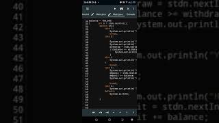 JAVA PROGRAM|coding an ATM machine using my phone