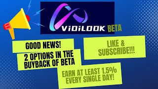 VIDILOOK BETA Buyback | GOOD NEWS!