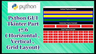 Python GUI Tkinter Tutorial Part 17.6 | Horizontal,Vertical,Grid Layout in Tkinter
