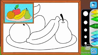 Seru sekali teman❗❗❗||Belajar mewarnai gambar buah-buahan,apel,pisang,jeruk,pear
