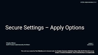 AVCDL secure settings - apply options