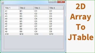 Java - How To Populate A JTable From A Multidimensional Array In Java NetBeans [ with source code ]