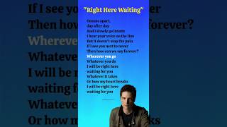 Right Here Waiting Lyrics Richard Marx Shorts Ytshorts Lyrics