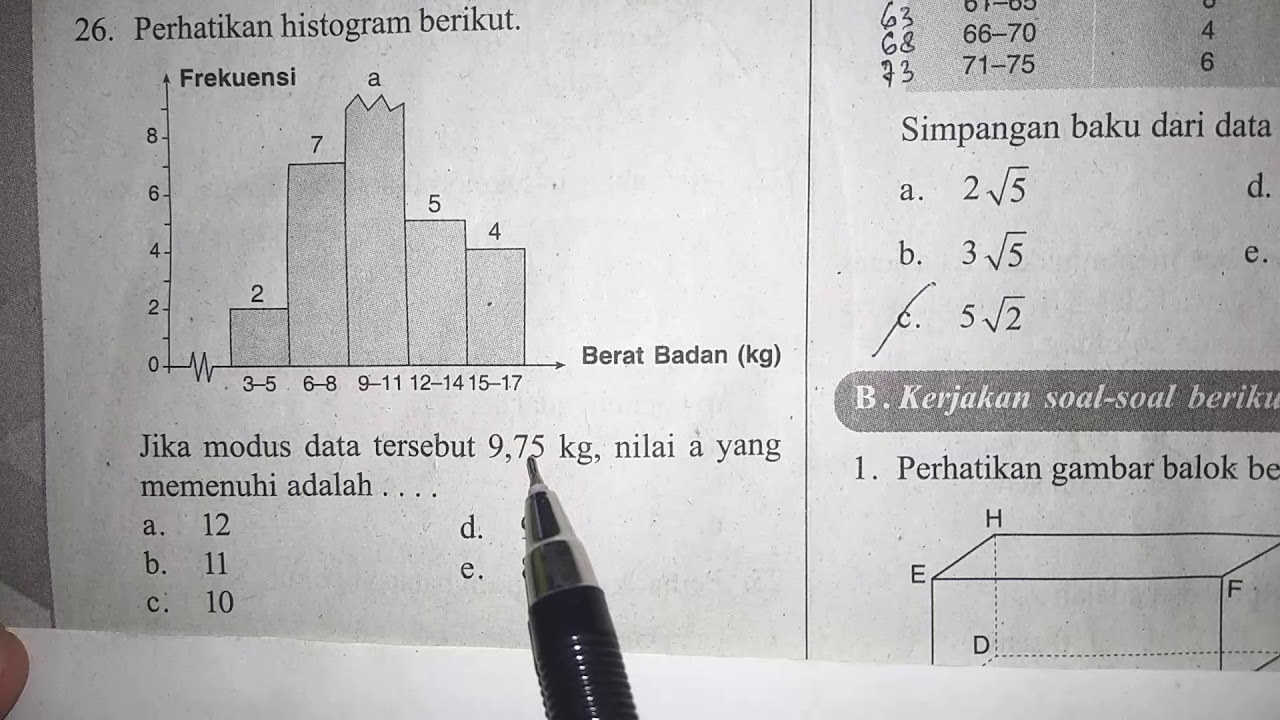 Tutorial Mencari Modus Data Berkelompok - Statistika Kelas 12 - YouTube