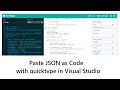 Paste JSON as Code with quicktype.io in Visual Studio