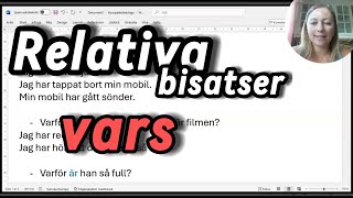 SFI kurs D / SVA grund - Relativa bisatser - vars