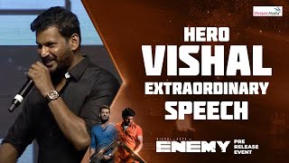 Hero Vishal Extraordinary Speech @ ENEMY Pre Release Event | Shreyas Media
