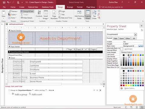How do you create a report in Design view?