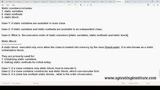 Core Java OOPS Part - 21 | Static Members in Java | Execution of Static block
