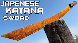 Rusted Japanese KATANA SWORD (kind of) - BEST RESTORATION