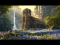 Peaceful Meadow Ruins (8 Hours) - Distant Waterfall and Gentle Nature Sounds