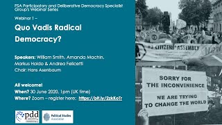 PDD Webinar 1: Quo Vadis Radical Democracy?