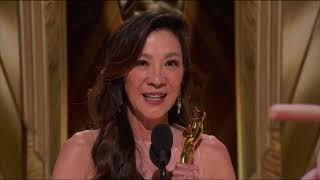 Michelle Yeoh wins the Academy Award for Best Actress in Everything Everywhere All at Once