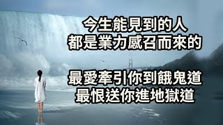 讓你輪回的就是兩個字....最愛的牽引你到餓鬼， 最恨的送你進地獄道。今生能見到的人都是業力感召而來的！