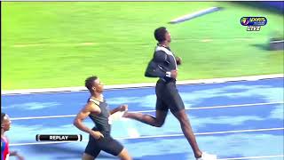 National Junior Championships Boys U20 200m Semi-Final - Sandrey Davison wins semi final 3 in 21.47