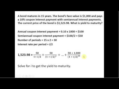 Solving For A Bond's Yield To Maturity With Semiannual Interest ...