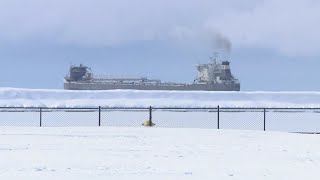 Vessel remains stuck on Lake Erie Friday