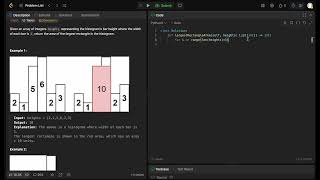 Leetcode 84 - Largest Rectangle in Histogram - Python (NeetCode 27/150)