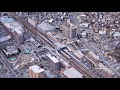 4k uhd 茨城県 水戸市 jr東日本 常磐線 赤塚駅周辺の空撮アニメーション