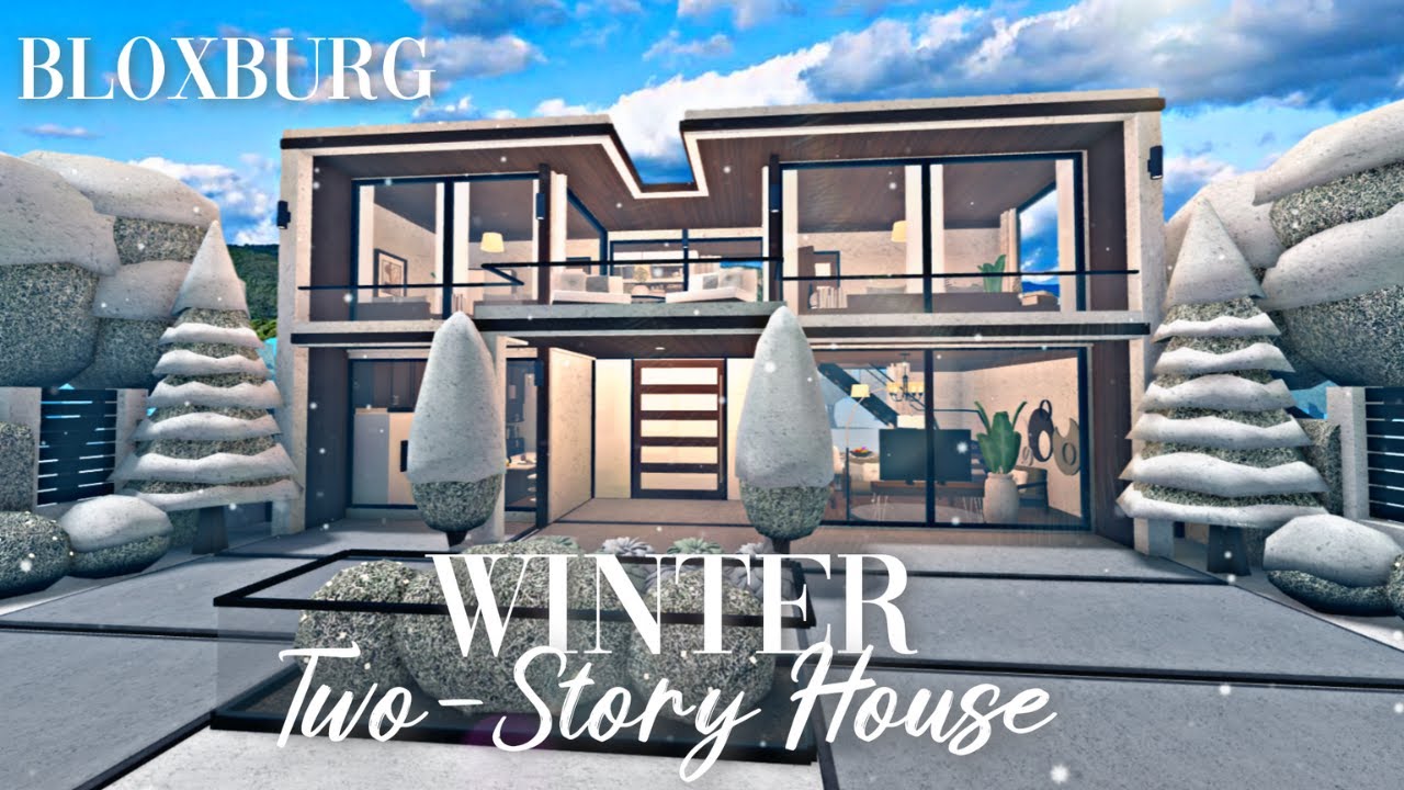 Roblox Bloxburg - Winter Modern Two-Story House - Minami Oroi - YouTube