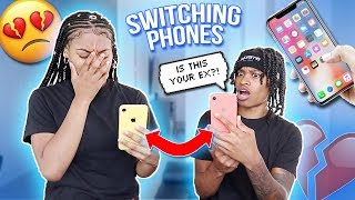 I Swapped PHONES With My GIRLFRIEND For 24 HOURS! *Bad Idea*