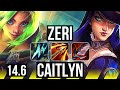 ZERI & Lulu vs CAIT & Nami (ADC) | 14/4/18, Legendary, 400+ games | BR Master | 14.6