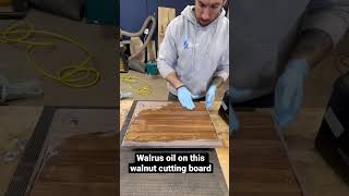 Oiling a walnut cutting board