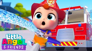 Red Fire Truck Little Angel And Friends Kid Songs