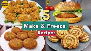 Make & Freeze 5 Snacks Recipes For Iftar by Aqsa's Cuisine, Burger Patty, Chicken Patties Cutlets