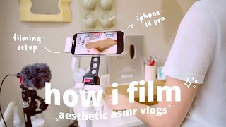 my iPhone filming setup 🎬 vlogging accessories + sample asmr unboxing