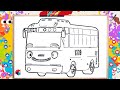 How to Draw a Cute Tayo Bus Step-By-Step Drawing and Coloring for Kids and Toddlers